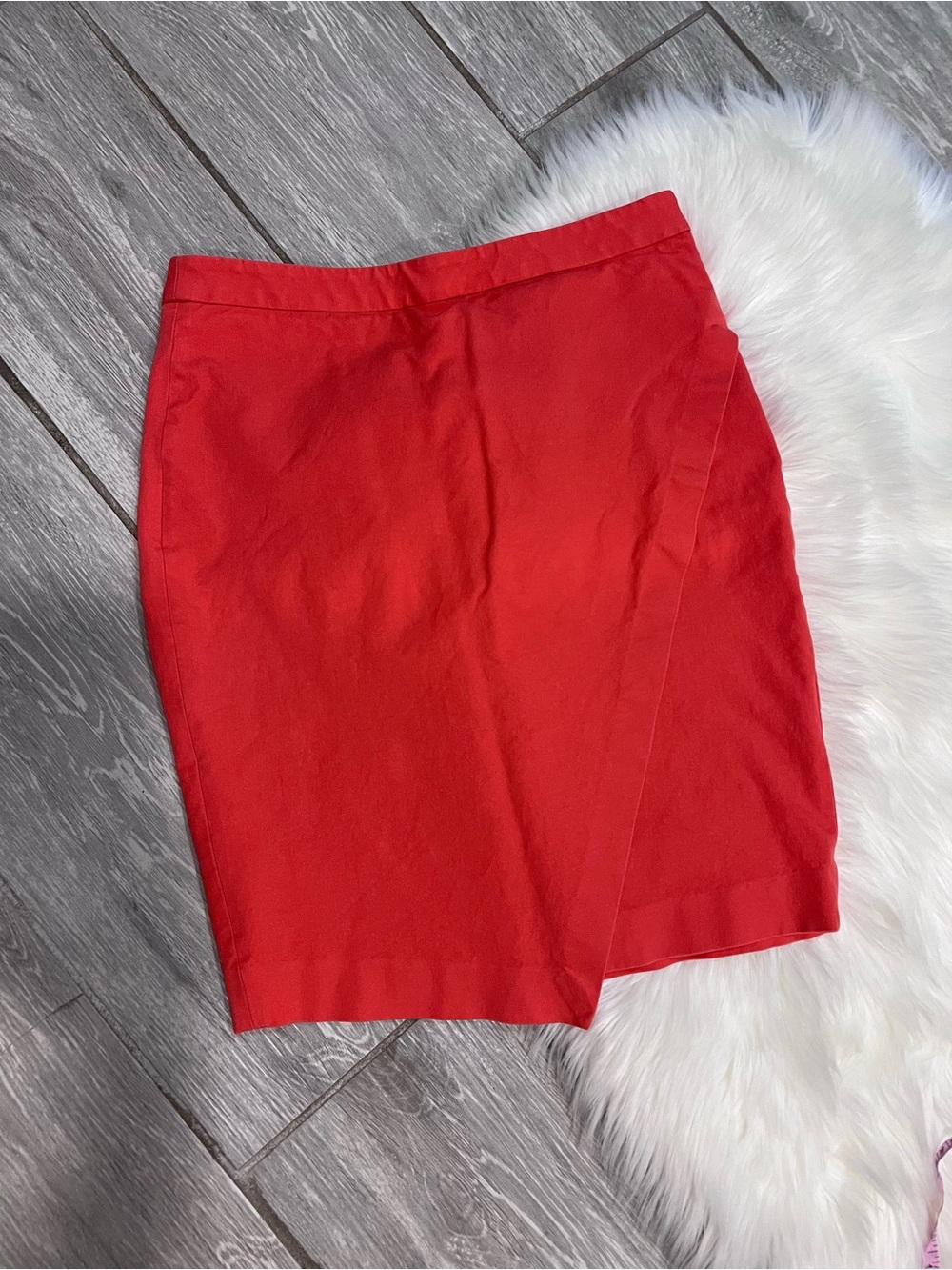 Banana Republic Red Pencil Skirt with Wrap Detail